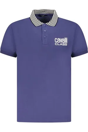 Roberto Cavalli Koszulki, Mężczyzna, Niebieski, L, Niebieski Polo z Bawełny