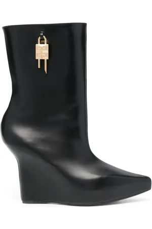 Givenchy Buty, Kobieta, Czarny, 37 EU, Czarne Klinowe Botki z Zawieszką