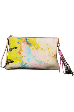 Desigual Torebki, Kobieta, Wielobarwność, ONE SIZE, Elegancka Bawełniana Torebka z Kontrastującymi Szczegółami