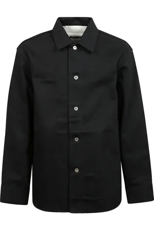 Jil Sander Kurtki, Mężczyzna, Czarny, L, Denim, Denim klasyczna koszula z guzikami