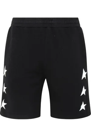 Golden Goose Szorty, Mężczyzna, Czarny, L, Czarne Szorty Bermuda z Logo Gwiazdy