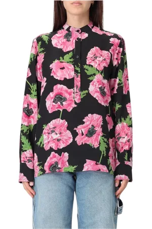 Stella McCartney Bluzki, Kobieta, Wielobarwność, S, Różowa Koszula z Makiem
