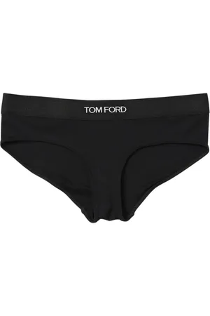 Tom Ford Bielizna, Kobieta, Czarny, L, Eleganckie Bawełniane Figi z Logo