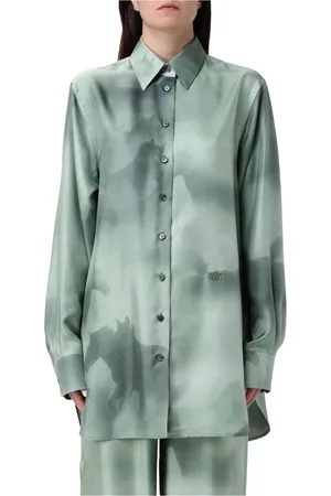 Stella McCartney Bluzki, Kobieta, Wielobarwność, L, Jedwabna Bluzka z Nadrukiem Konia