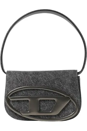 Diesel Torebki, Kobieta, Szary, ONE SIZE, Denim, Elegancka Torebka na Ramię z Dżinsu