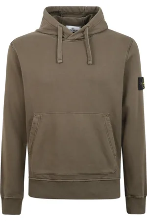 Stone Island Bluzy, Mężczyzna, brązowy, S, Bluza z kapturem z bawełny i kieszenią kangurką