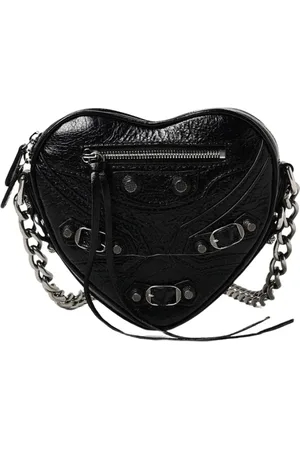 Balenciaga Torebki, Kobieta, Czarny, ONE SIZE, Len, Czarna Skórzana Torba na Ramię