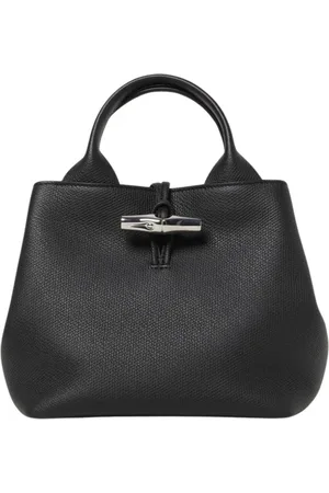 Longchamp Torebki, Kobieta, Czarny, ONE SIZE, Czarna skórzana torba tote