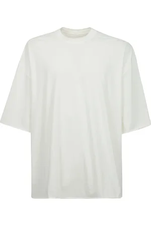 Rick Owens Koszulki, Kobieta, Biały, ONE SIZE, Biała Bawełniana T-shirt z okrągłym dekoltem