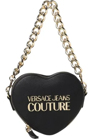 VERSACE Torebki, Kobieta, Czarny, ONE SIZE, Elegancka Heart Shaped Chain Bag Clutch