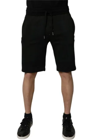 Dolce & Gabbana Szorty, unisex, Czarny, M, Czarne Bawełniane Bermuda Sweatshorts
