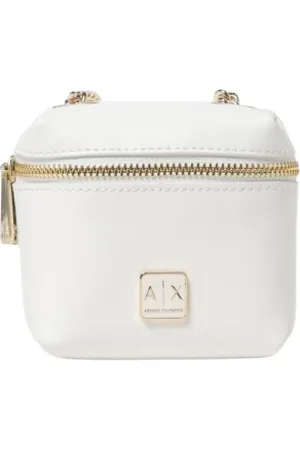 Armani Exchange Torebki, Kobieta, Biały, ONE SIZE, Czarna Cube Clutch Torba na ramię