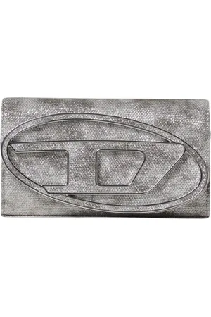 Diesel Torebki, Kobieta, Beżowy, ONE SIZE, Glitter Clutch Metal Logo