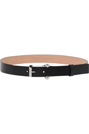 Alexander McQueen Akcesoria, Mężczyzna, Czarny, 85 CM, Skull Klamra Pasek Stylowy Dodatek