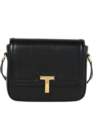 Tom Ford Torebki, Kobieta, Czarny, ONE SIZE, Czarna Skórzana Torba na Ramię