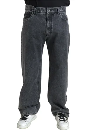Dolce & Gabbana Jeansy, Mężczyzna, Szary, M, Denim, Ciemnoszare Straight Denim Jeansy
