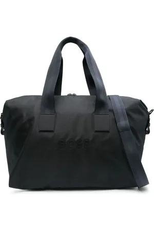 HUGO BOSS Torebki, Mężczyzna, Niebieski, ONE SIZE, Niebieska torba z poliestru i lamówką z poliamidu