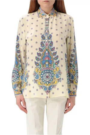 Etro Bluzki, Kobieta, Wielobarwność, XL, Jedwabna Koszula z Wzorem Paisley