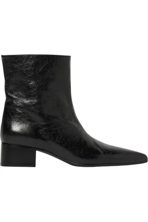 Khaite Buty, Kobieta, Czarny, 37 EU, Czarne skórzane botki z noskiem w szpic