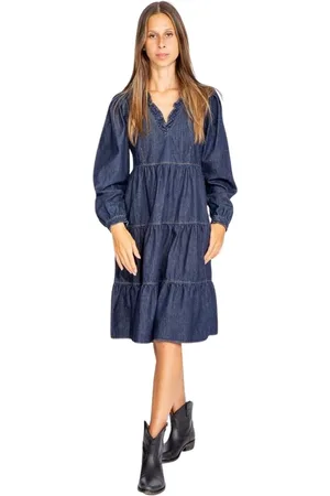 Moschino Sukienki, Kobieta, Niebieski, S, Bawełna, Elegancka ciemnoniebieska sukienka dżinsowa