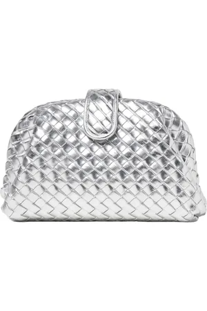 Bottega Veneta Torebki, Kobieta, Szary, ONE SIZE, Srebrny Mini Clutch
