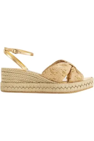 Jimmy Choo Buty, Kobieta, Beżowy, 38 1/2 EU, Złote sandały Aella 60