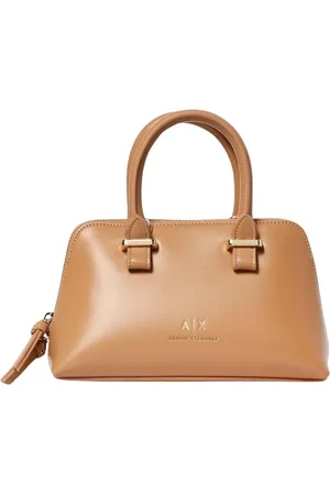 Armani Exchange Torebki, Kobieta, brązowy, ONE SIZE, Czarna skórzana torba na ramię