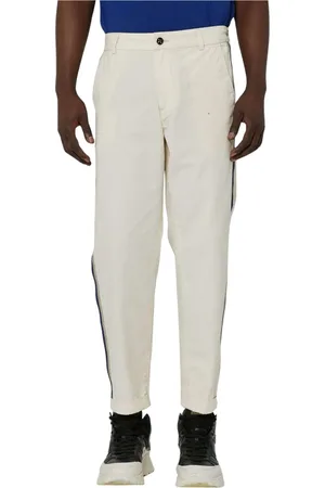 John Richmond Spodnie, Mężczyzna, Biały, S, Bawełna, Spodnie slim fit z bocznymi paskami