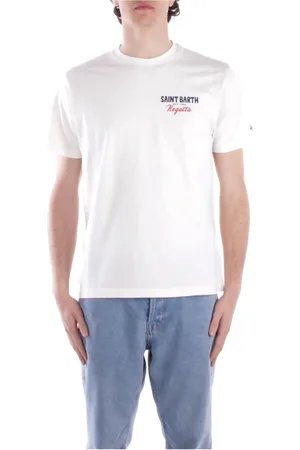 MC2 SAINT BARTH Koszulki, Mężczyzna, Biały, M, T-shirty i Pola z Logo Front