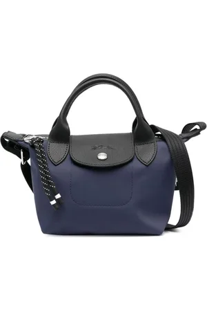 Longchamp Torebki, Kobieta, Niebieski, ONE SIZE, Granatowa Torba na Ramię z Wytłoczonym Logo