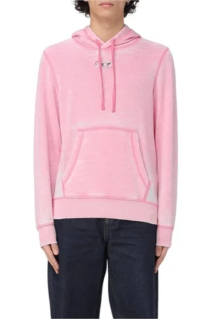 Diesel Bluzy, Mężczyzna, Różowy, XS, Szara Bluza z Okrągłym Dekoltem Luźny Krój