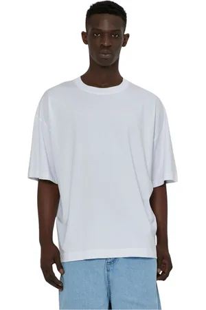 John Richmond Koszulki, Mężczyzna, Biały, L, Bawełna, T-shirt z haftowanym nadrukiem na plecach