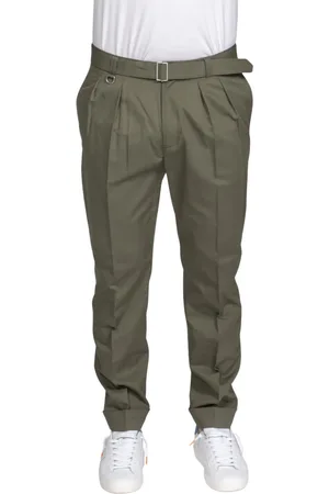 Paolo Pecora Spodnie, Mężczyzna, Zielony, S, Khaki Męskie Spodnie Stylowy Model