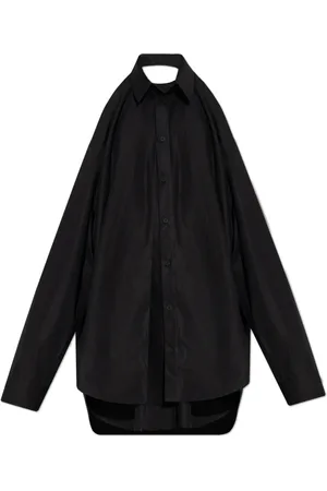Balenciaga Sukienki, Kobieta, Czarny, XS, Bawełna, Sukienka Koszulowa Suspended