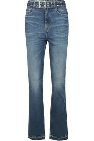 Ganni Jeansy, Kobieta, Niebieski, W27, Denim, Wyblakłe jeansy z paskiem
