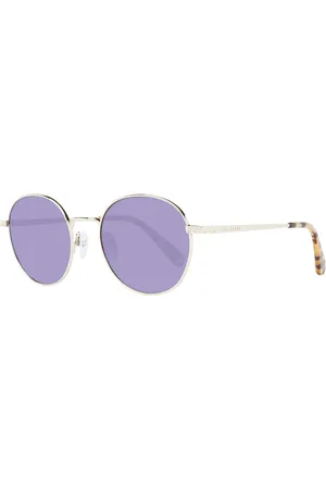 Ted Baker Akcesoria, Kobieta, Żółty, ONE SIZE, Złote Okulary Przeciwsłoneczne Damskie Gradient Styl Panto