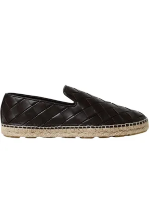 Bottega Veneta Buty, Mężczyzna, Czarny, 40 EU, Płócienna espadryle skórzane dla mężczyzn