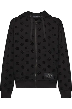 Dolce & Gabbana Bluzy, Mężczyzna, Czarny, L, Czarny Oversize Sweter z Bawełny