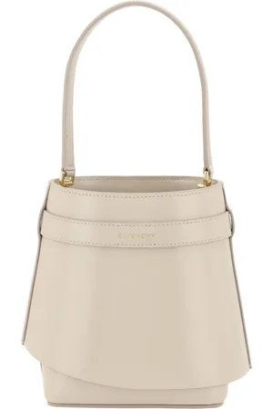 Givenchy Torebki, Kobieta, Beżowy, ONE SIZE, Złote Wykończenie Skórzana Torba Wiaderko z Zamkiem Rekin