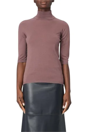 Max Mara Swetry, Kobieta, Fioletowy, M, Kaszmir, Czarny Sweter z kaszmiru z golfem