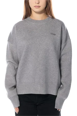 OLAF HUSSEIN Swetry, Kobieta, Szary, M, Olaf Knit Varsity Crewneck W