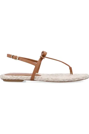 Stuart Weitzman Buty, Kobieta, Beżowy, 39 EU, Espadryle Sandały Skórzane z Kokardą