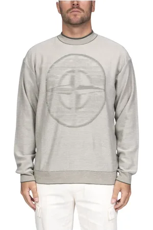Stone Island Bluzy, Mężczyzna, Biały, L, Męski Sweter Moss