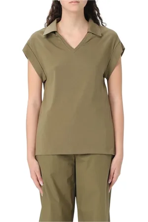 Liu Jo Koszulki, Kobieta, Zielony, XS, Len, Zielony Casual T-shirt dla kobiet