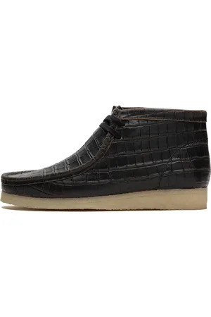 Clarks Buty, Mężczyzna, Czarny, 43 EU, Skóra, Wallabee Boot Crocodile Distress