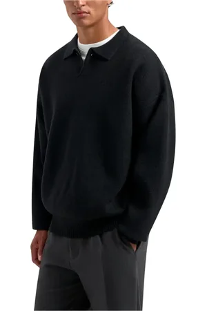 OLAF HUSSEIN Swetry, Mężczyzna, Czarny, M, Nylon, Oversize