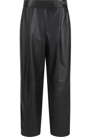 Giorgio Armani Spodnie, Kobieta, Czarny, L, Skórzane spodnie z monochromatycznym wzorem