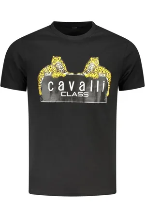 Roberto Cavalli Koszulki, Mężczyzna, Czarny, M, Czarna Koszulka z Logo