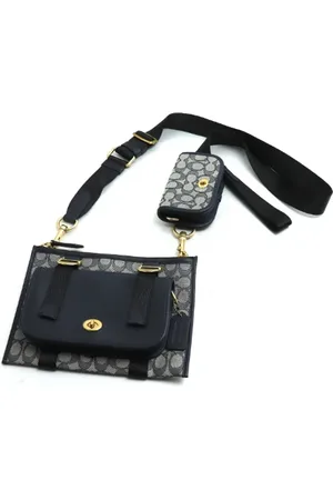 Coach Pre-owned, Mężczyzna, Niebieski, ONE SIZE, Skóra, Pre-owned Canvas crossbody-bags