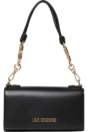 Moschino Torebki, Kobieta, Czarny, ONE SIZE, Czarna Kopertówka z Paskiem na Ramię
